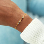 STORYJEWELLERY Friend Bracelet, Friendship Gifts for Women, Friend Birthday Gifts for Women, Friendship Bracelets, BFF Gift, Sterling Silver Wave Bracelet