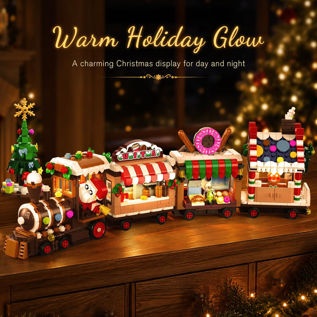 HOGOKIDS Advent Calendar 2026 Gingerbread Train Building Toy with LED Light