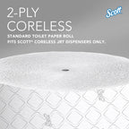 Scott Professional Coreless High-Capacity Jumbo Roll Toilet Paper, Bulk (07006), 2-Ply, Elevated Design, Septic Safe, White (12 Rolls at 1,150' Each, 13,800'/Case)