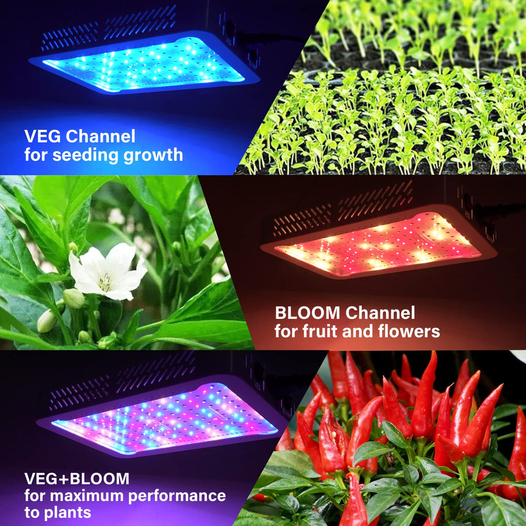 TATU 1000w LED Grow Light for Indoor Plants, Full Spectrum Plant Light
