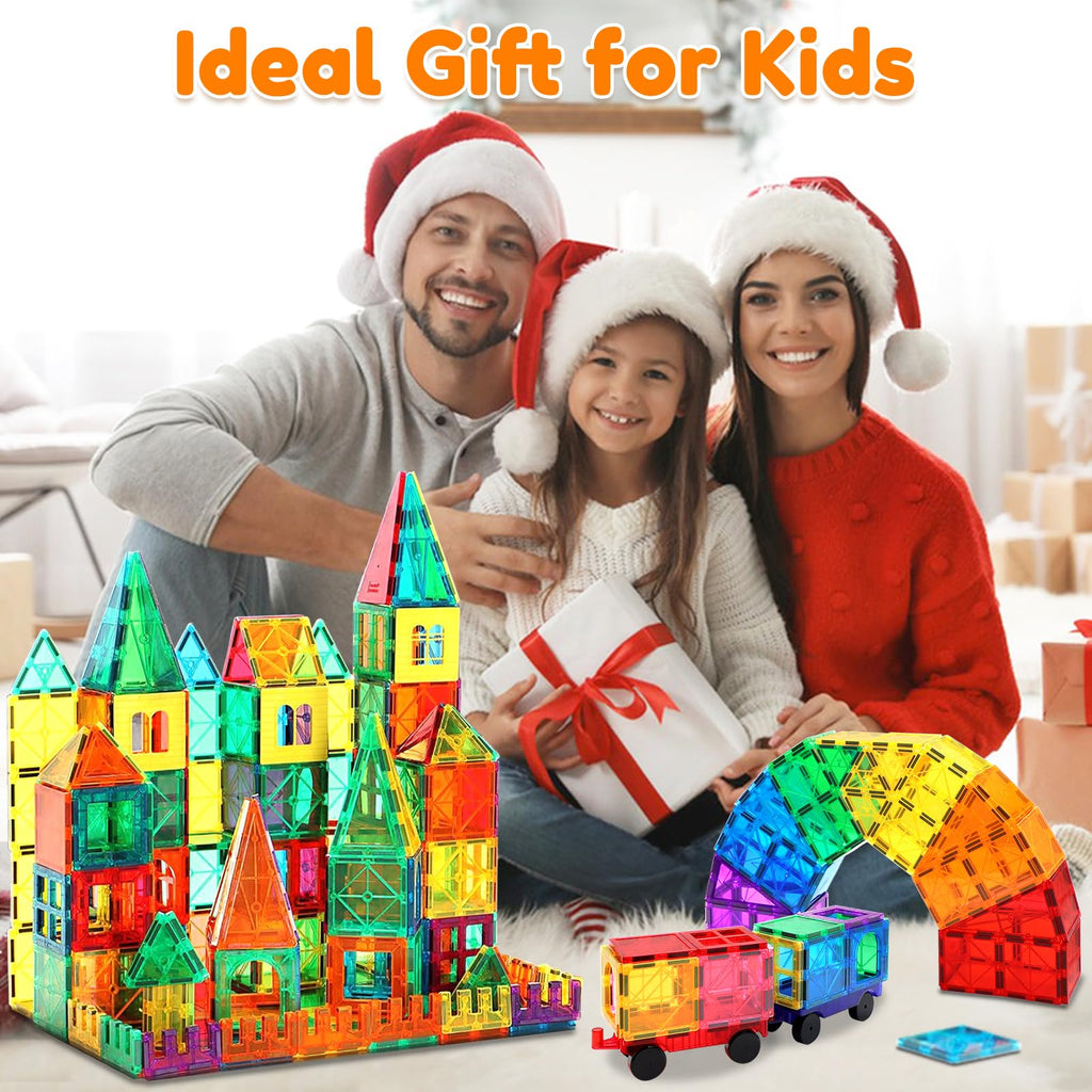 Landtaix 100pcs Magnetic Tiles for Kid Age 3+ Magnetic Blocks Toddlers Toys