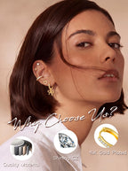 PARIVEA 12 Pairs Small Stud Hoop Earrings Set for Women - 14K Gold Plated Huggie Hoops Hypoallergenic Earring Cute Dainty Flower Heart Stud Earrings for Jewelry Gift, GOLD