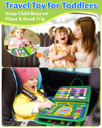 Board Toys for Toddler Boy & Girl Birthday Gifts, Busy Book Learning Sensory Toys for Toddlers, Toddler Travel Toy Educational Activities Learn Fine Motor Skills