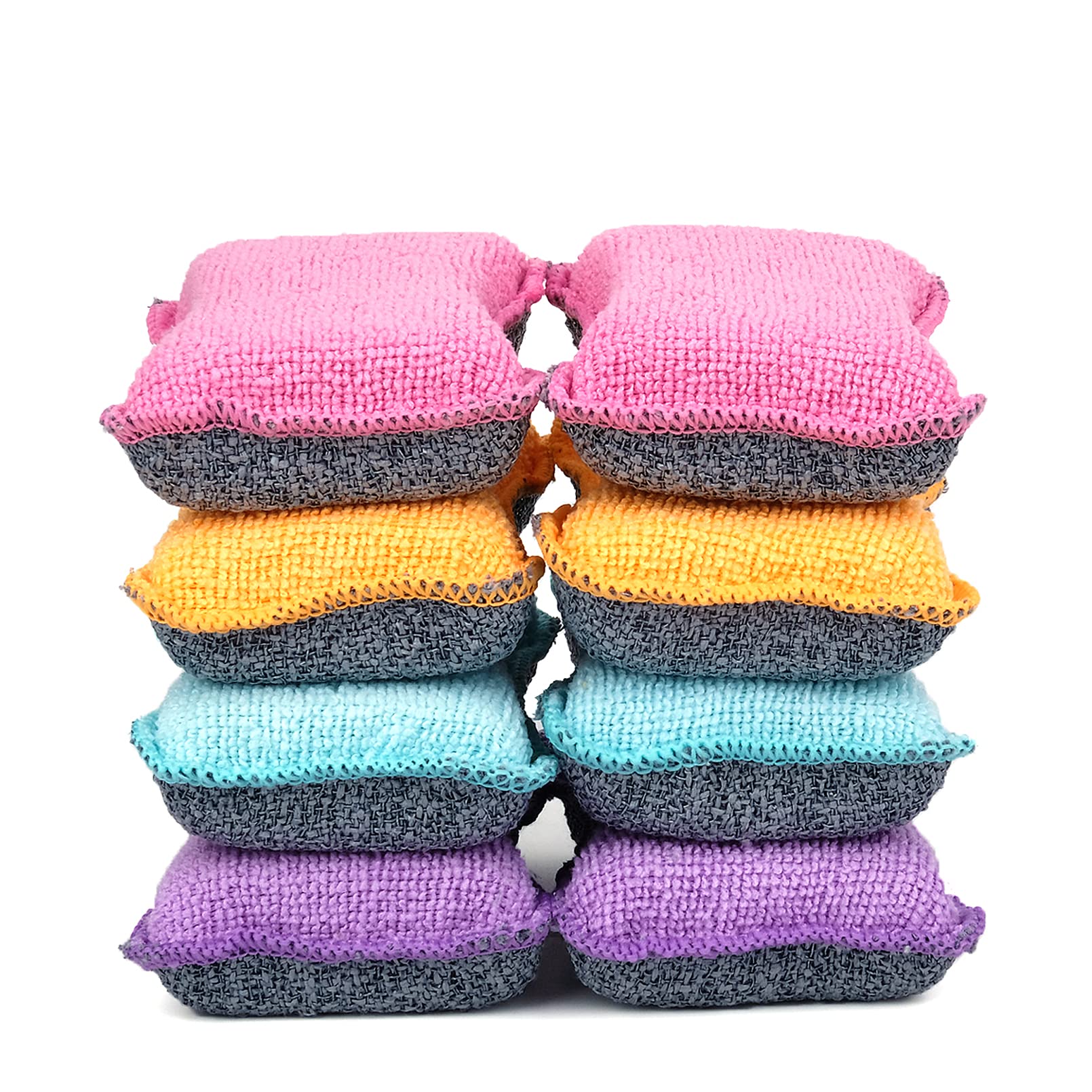 UPSTAR Dish Sponges Kitchen, Microfiber Cleaning Scrubber for Dishwashing, Sink, Basin and Multi-Pupose, Size L Pack of 8