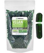 XPRS Nutra Size 0 Empty Capsules - 1000 Count Empty Vegan Capsules - Vegetarian Pills for DIY Vegetable Capsule Filling - Veggie Pill Caps (Forest Green)