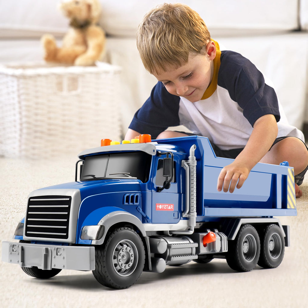 Dwi Dowellin Kid Trucks Toys for Boys Age 3-5,Big Dump Truck with Lights and Sounds,Kids Boy Toys Christmas Birthday Gift Car