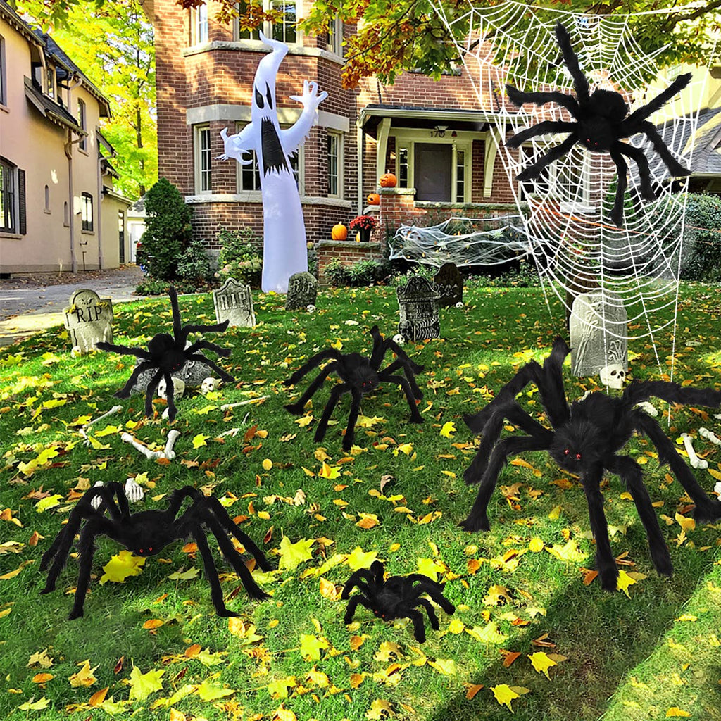 Boogem Halloween Spider Decorations 6 Pack: Giant Spider Outdoor Decoration