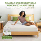 EGOHOME Full Size Memory Foam Mattress 8 Inch, Green Tea, Medium Firm