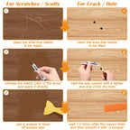 30+2P Wood Filler Sticks, Windspeed 30 Colos Wood Filler Putty Wax Crayons Furniture Repair Kit Putty Stick for Baseboard Cabinets Furniture Floors(with 2 Scrapers)