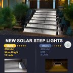AUDLES LED Solar Step Lights Waterproof Outdoor Stair Lights, Solar Deck Lights Outdoor Decor IP67 Solar Lights for Yard, Patio, Garden, Walkways, Front Door, Pathway, Driveway (8)