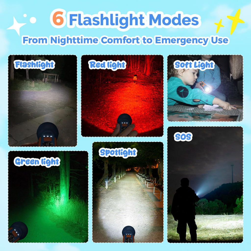 ETENWOLF L1 Rechargeable Flashlight for Kids with Fun DIY Stickers