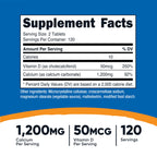 Nutricost Calcium with Vitamin D, 240 Tablets - Calcium (1200mg) Vitamin D (50mcg) Per Serving - Non-GMO, Gluten Free