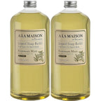 A LA MAISON French Liquid Hand Soap Refill, Rosemary Mint - Natural Hand Wash Made with Essential Oils - Biodegradable, Plant-Based, Vegan, Cruelty-Free, Alcohol & Paraben Free (33.8 oz, 2 Pack)