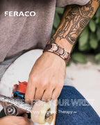Feraco 3X Strength Copper Magnetic Bracelet for Men - 99.99% Pure Copper with 3800 Gauss Magnets