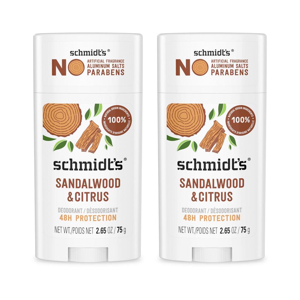 Schmidt's Aluminum Free Natural Deodorant Sandalwood & Citrus 2.65 oz 2 ct