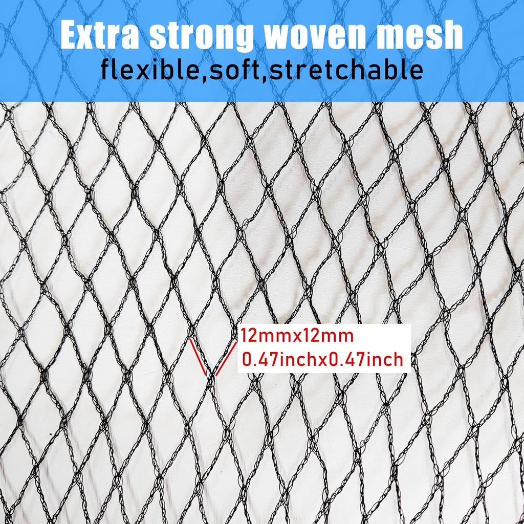 15 Feet Round Leaf Net Cover for Above Ground Pool, Winter Cover Mesh Cover with 12 Pcs Large Metal Clips，Pool Safety Net Fits 15FT Above Ground Pools, Keeps Leaves Out of Your Pool （Black）