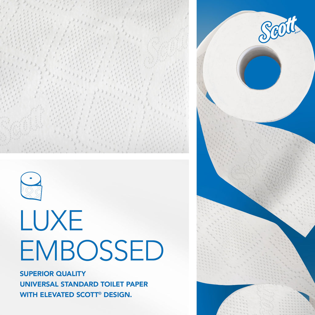 Scott Professional 100% Recycled Fiber Standard Roll Bulk Toilet Paper (13217), 2-Ply, Elevated Design, White, Individually Wrapped (80 Rolls of 473 Sheets, 37,840 Sheet Total)
