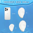 VMEECARL 30Pcs 4"-5" Concave Oyster Shells for Crafts Natural Large Oyster Shells for DIY Crafting Christmas Ornaments Decoupage Beach Decor Arts and Bulk Clam Shells Sea Shells for Crafts