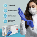 AroCare Nitrile Gloves, Disposable Gloves, Comfortable, Powder Free, Latex Free | 100-1000 (Large, Case)