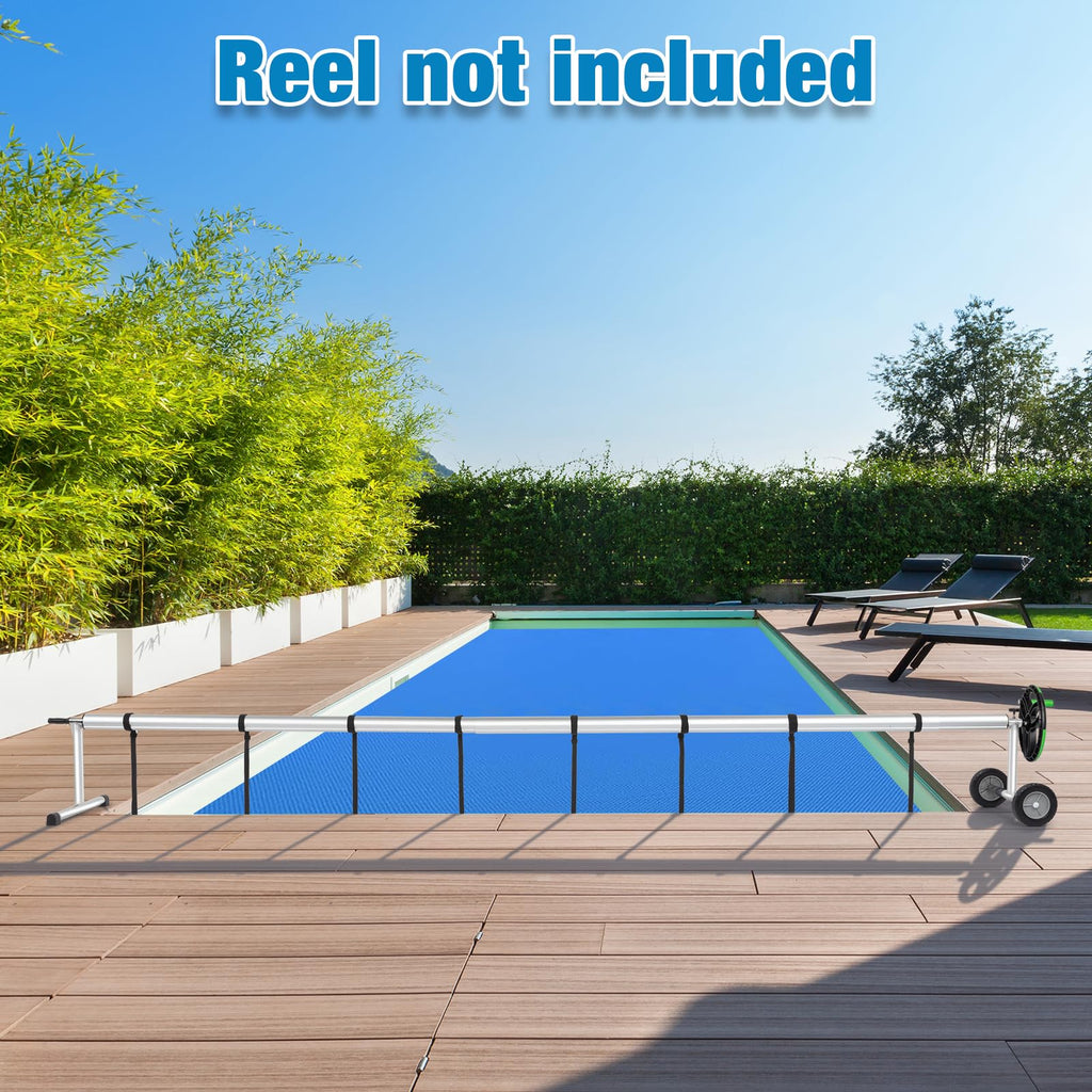 Outvita Solar Pool Cover, 8 Mil Blue Heavy Duty Rectangle Solar Blanket Heaters for Above-Ground and In-Ground Pools(9' x 18')