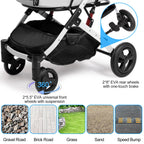 BETSOCCI Pet Stroller for Medium Small Dog & Cat, Foldable Lightweight Dog Stroller with Storage Basket Pet Travel Carriage with Safety Leashes, 4 Wheel, Gray