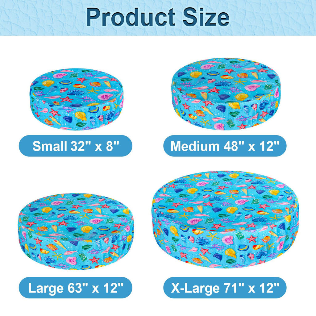 Docuwee Round Dog Pool Cover 48", Foldable Kiddie Solar Cover Fit Dog Collapsible Swimming Pool, Pets Kids Bath Tub, Anti-UV Dustproof Safety Pool Covers, Starfish Patterns