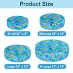 Docuwee Round Dog Pool Cover 63"(5ft), Foldable Kiddie Solar Cover Fit Dog Collapsible Swimming Pool, Pets Kids Bath Tub, Anti-UV Dustproof Safety Pool Covers, Starfish Patterns