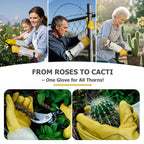 GLOSAV Cactus Garden Gloves- Real Puncture Proof, Thorn proof, Women & Men, Long Leather, Heavy Duty, Great for Gardening, Rose Pruning, Cacti Trimming, Weeding, Pull Thistle, Plant (Large)
