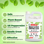 Mighty Mint Peppermint Oil Insect Repellent Plus Spray – Natural Indoor & Outdoor Bug Control for Spiders, Ants, Roaches, and More – Plant-Based, Extra-Strong Formula - 128 oz