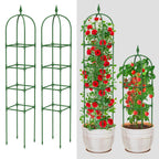 MYMULIKE 2 Pack Garden Obelisk Trellis for Climbing Plants Outdoor & Indoor - 6Ft Rustproof Garden Trellis Plant Support Cage for Vines, Flowers, Vegetables, Roses | Heavy-Duty, Adjustable