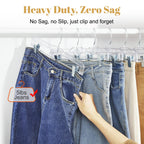 HOUSE DAY 14 Inch Clear Pants Hangers with Clips 12 Pack, Skirt Hangers