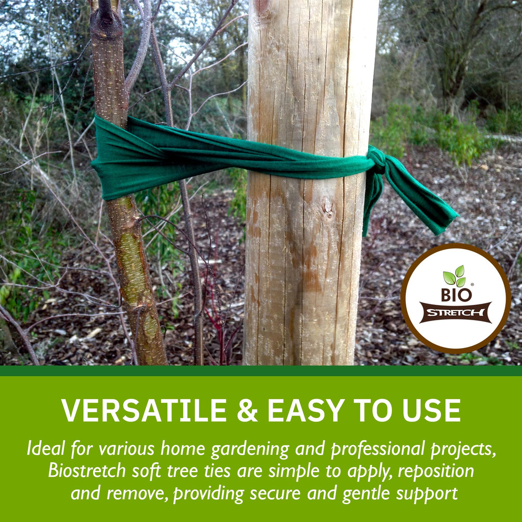 Bio-Stretch Soft Tree Ties & Garden Tape for Young Trees, 16M Green