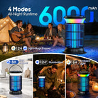 Solar Bug Zapper Outdoor – Powerful Electric Bug Zapper with 4-in-1 Modes, Cordless & Rechargeable Insect Zapper, IP66 Waterproof Mosquito Zapper for Camping & Indoor Use