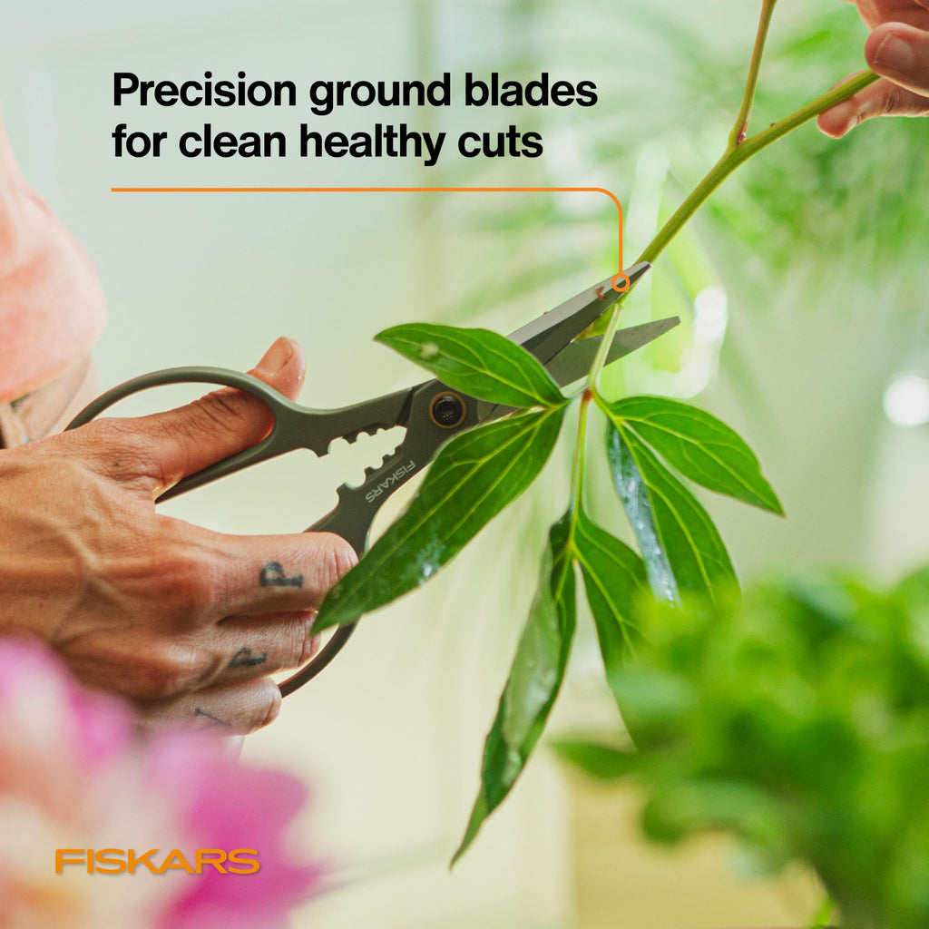 Fiskars 6" Plant Shaping Shears & Holder, Precision Indoor Gardening Snips