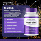 MemoTril Capsulas, Memo Tril Memory Capsules, Official Supplement for Brain Health Support - Maximum Strength, Advanced Formula Nootropic Pills, All Natural Memo Tril Capsules Reviews (5 Pack)