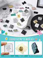 Kajaia 35 Pcs Enamel Pins Bulk Lapel Pins Alloy Brooches Backpack Badges Brooch for Friends Clothing Decor