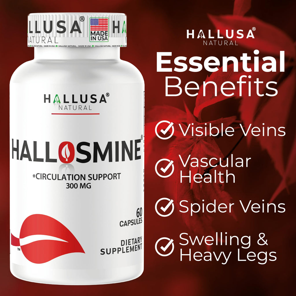 Hallusa Natural Diosmin Circulation - Support for Circulation and Veins - DIOSMIN - DIOSMINE- DIOSMINA - Circulation & Vein Support Supplement