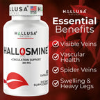 Hallusa Natural Diosmin Circulation - Support for Circulation and Veins - DIOSMIN - DIOSMINE- DIOSMINA - Circulation & Vein Support Supplement