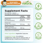 Why Not Natural Vitamin D3 K2 (MK-7) with Organic Spirulina, 10000 IU Extra Strength Supplement in Veggie Capsules, Supports Bone Health, Immune System and Mood