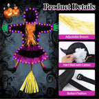 ILLUMINEW Halloween Decorations Outdoor, Solar Witch, Orange Purple