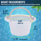 U.S. Pool Supply Above Ground Pool Thru-Wall Skimmer Baskets with Handles, 2 Pack - (See Size) Swimming Pool Replacement Baskets - Standard Small Thru-Wall Size - Skim Remove Debris, Cleanout Leaves