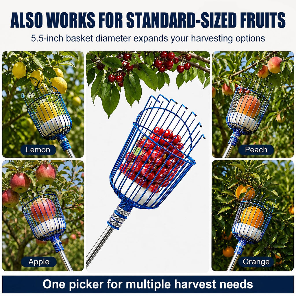 10.5FT Adjustable Cherry Fruit Picker Tool with Narrow Gaps