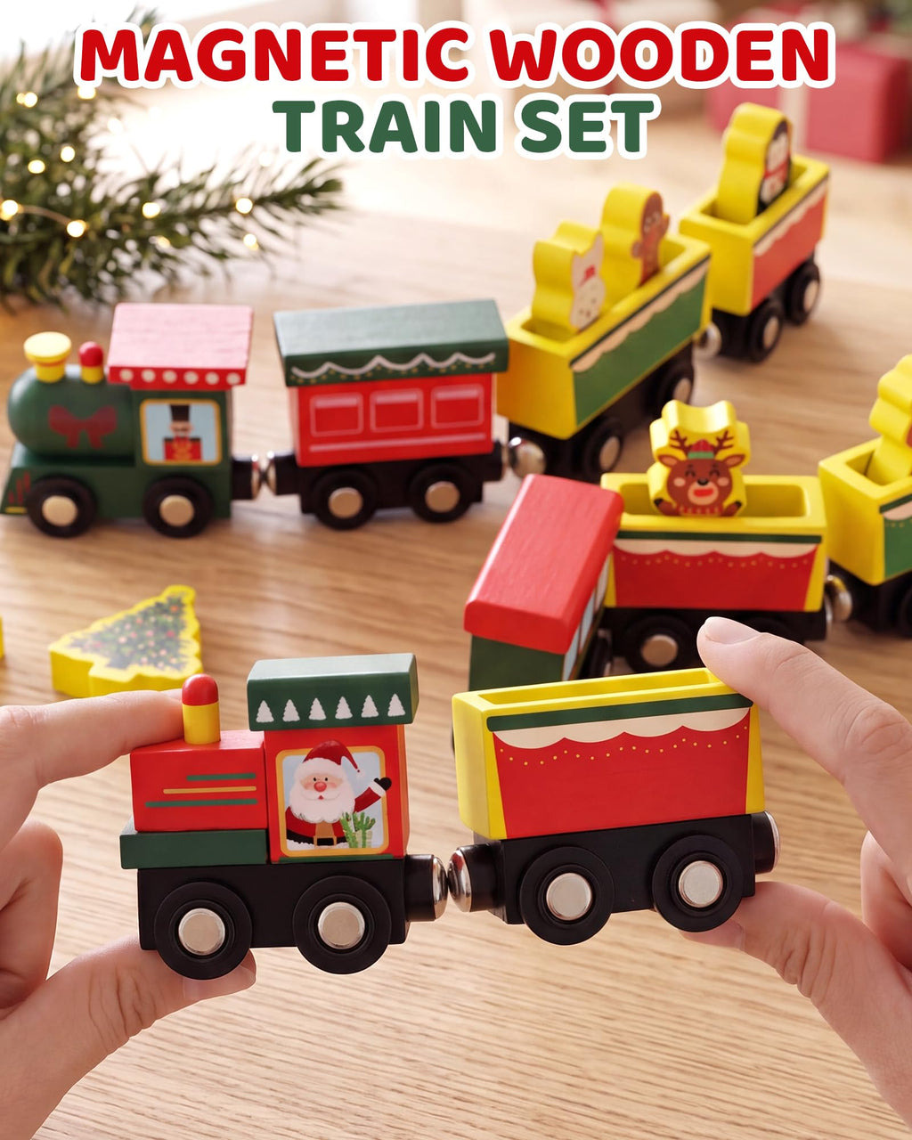 Toddler Advent Calendar 2026, 24pcs Magnetic Wooden Animal Train Set Christmas Advent Calendar 2026 for Kids, Countdown Calendar Gifts Montessori Train Stocking Stuffer for Toddlers, Boys and Girls