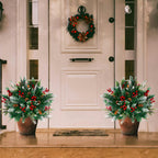 Lighted Christmas Urn Filler, 2 Pack 24 Inch Warm White LED Planter Decor