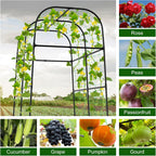 whiffee 7.3FT Cucumber Trellis for Raised Bed, Garden Arch Trellis with Net