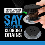 TubShroom Bathtub Drain Hair Catcher – in-Drain Tub Strainer & Clog Prevention Protector, Fits Standard 1.4”–1.75” Tub Drains, Easy Clean, Captures Human & Pet Hair Out of Sight (Matte Black)