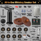 Whiskey Advent Calendar 2025 for Men, 24-Day Bourbon Smoker Infuser Kit for Cocktail and whisky Lovers, Perfect Christmas and Holiday Gift for Husband, Dad, Boyfriend, Him(NO BUTANE,GLASS)