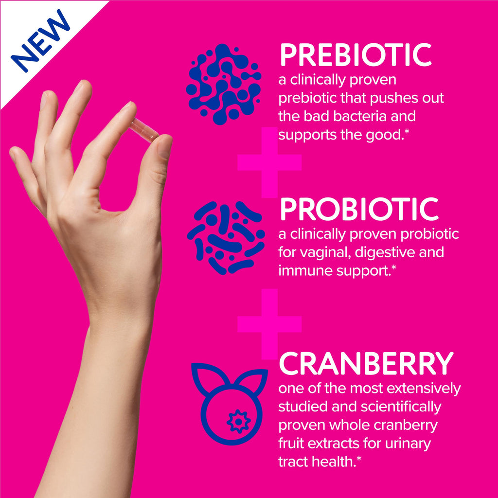 Florajen Women's Probiotic - Prebiotic & Cranberry Supplement for Vaginal Health, Immune Support, & Digestive Wellness - 30-Count