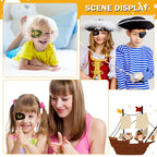 Panelee Adhesive Eye Patches for Kids Boys Bulk Halloween Pirate Toddler Eye Patch Breathable Material, Light Blocking Cotton Colorful and Fun Designs for Boys, 9 Styles(45 Pcs)