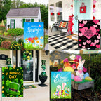 CDLong Seasonal Garden Flag Set of 12, Double Sided 12 x 18 Inch Yard Flags